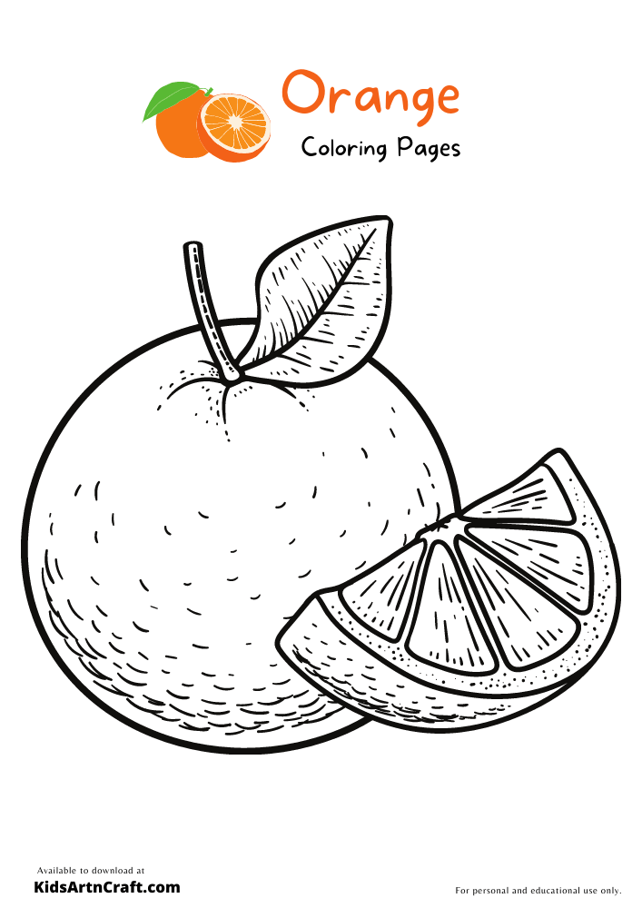 Orange coloring pages for kids â free printables