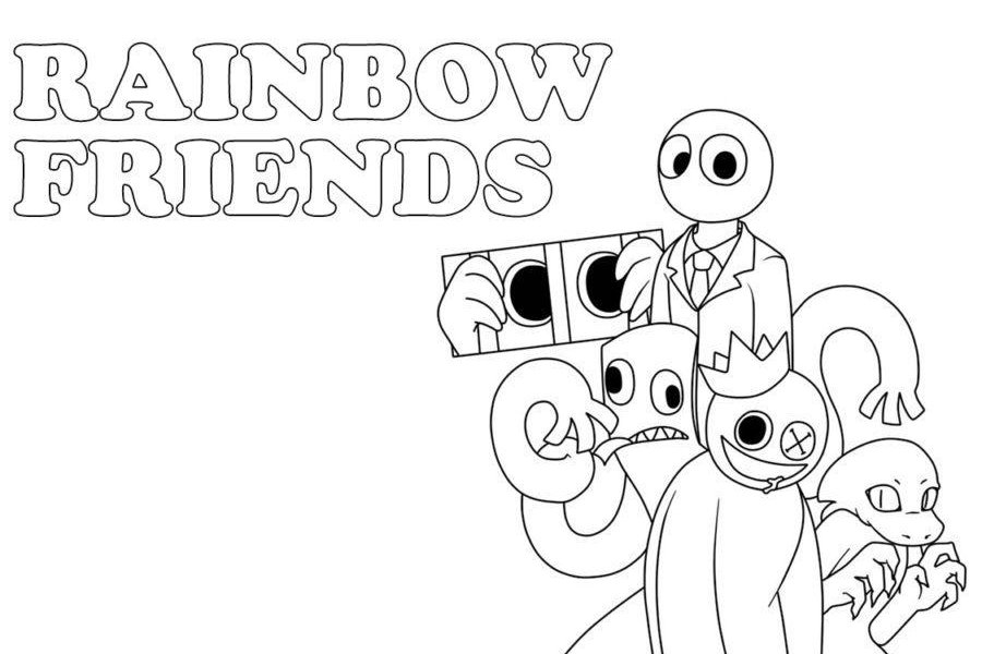 Rainbow friends coloring pages