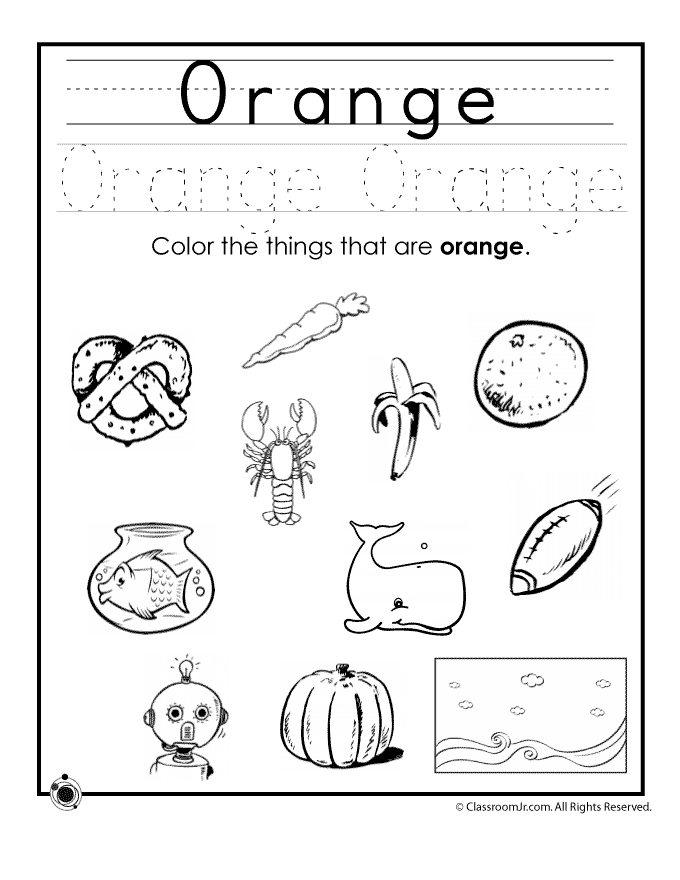 Orange color worksheets crafts and worksheets for preschooltoddler and kindergarten