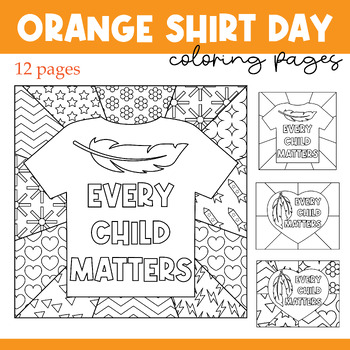 Orange shirt day pop art coloring pages activities every child matters