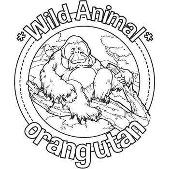 Orangutan wild animal coloring page book by scworkspace tpt