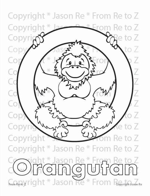 O is for orangutan abcs coloring page alphabet printable digital download letter o classrooms and children of all ages