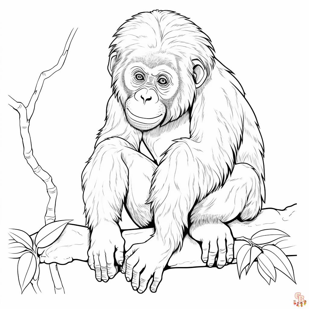 Printable orangutan coloring pages free for kids and adults