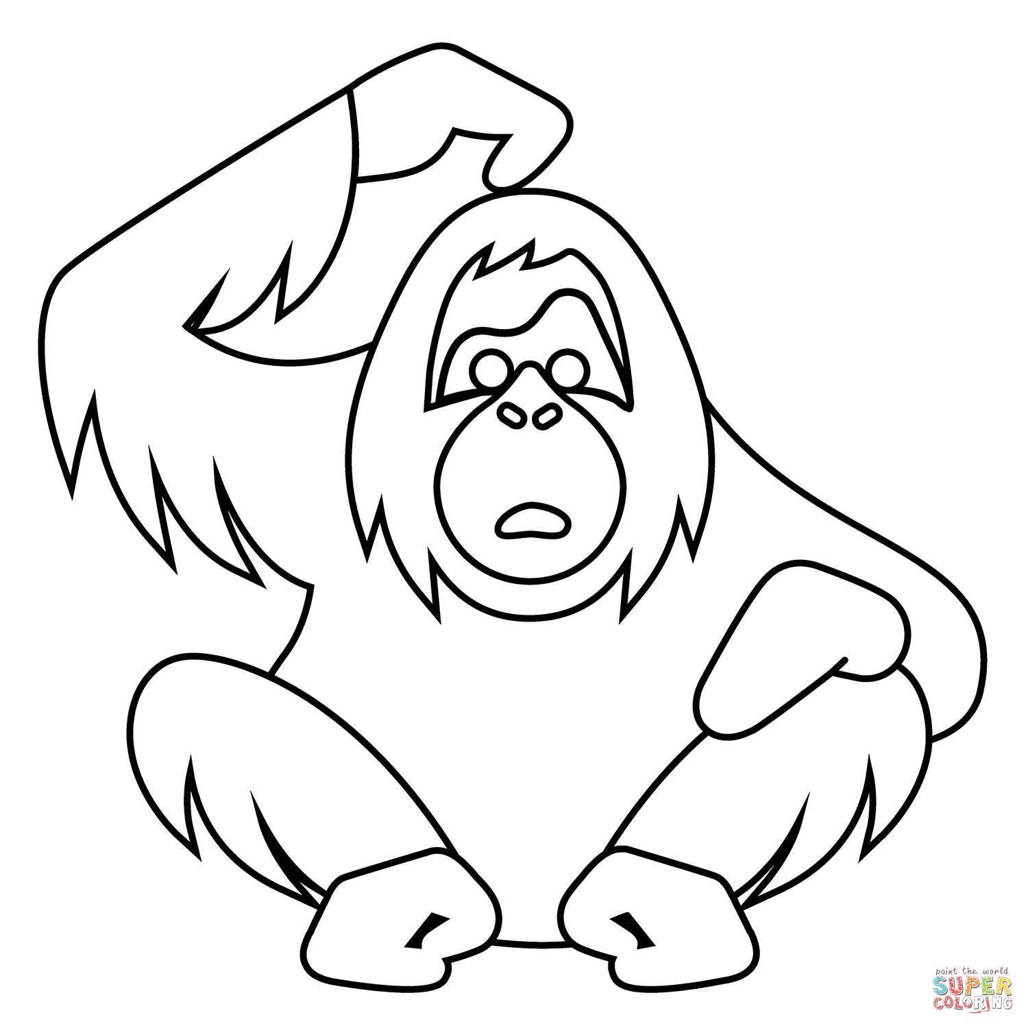 Orangutan emoji coloring page free printable coloring pages