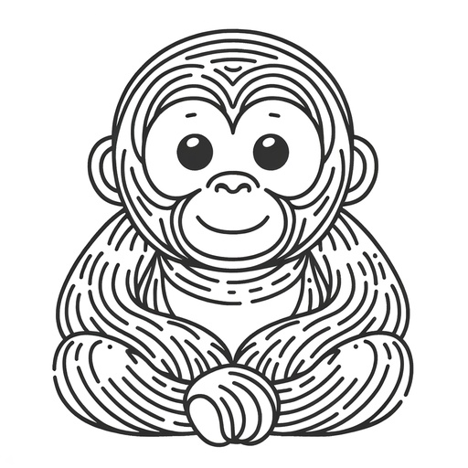 Orangutan coloring pages for children