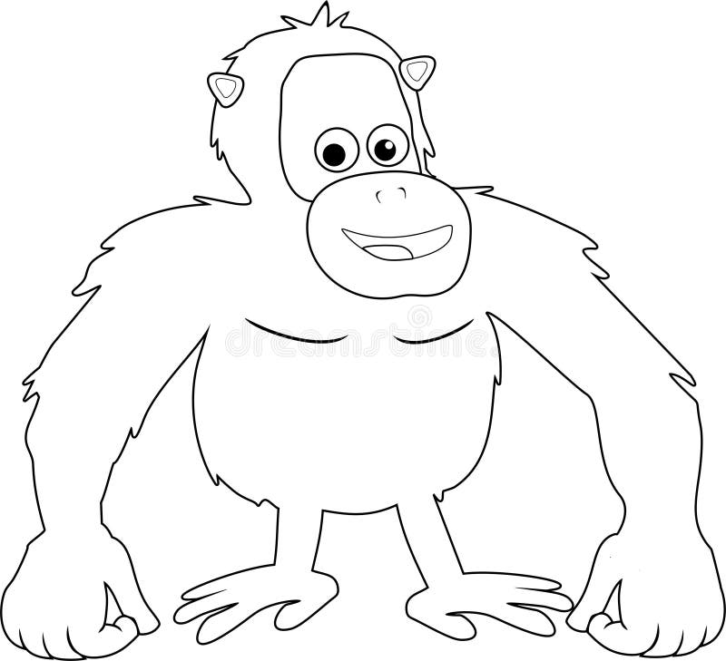 Orangutan coloring page stock illustration illustration of bananas