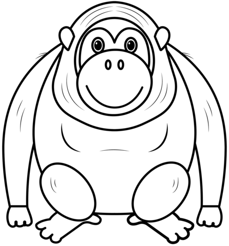 Cute orangutan coloring page free printable coloring pages