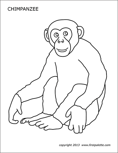 Orangutan free printable templates coloring pages