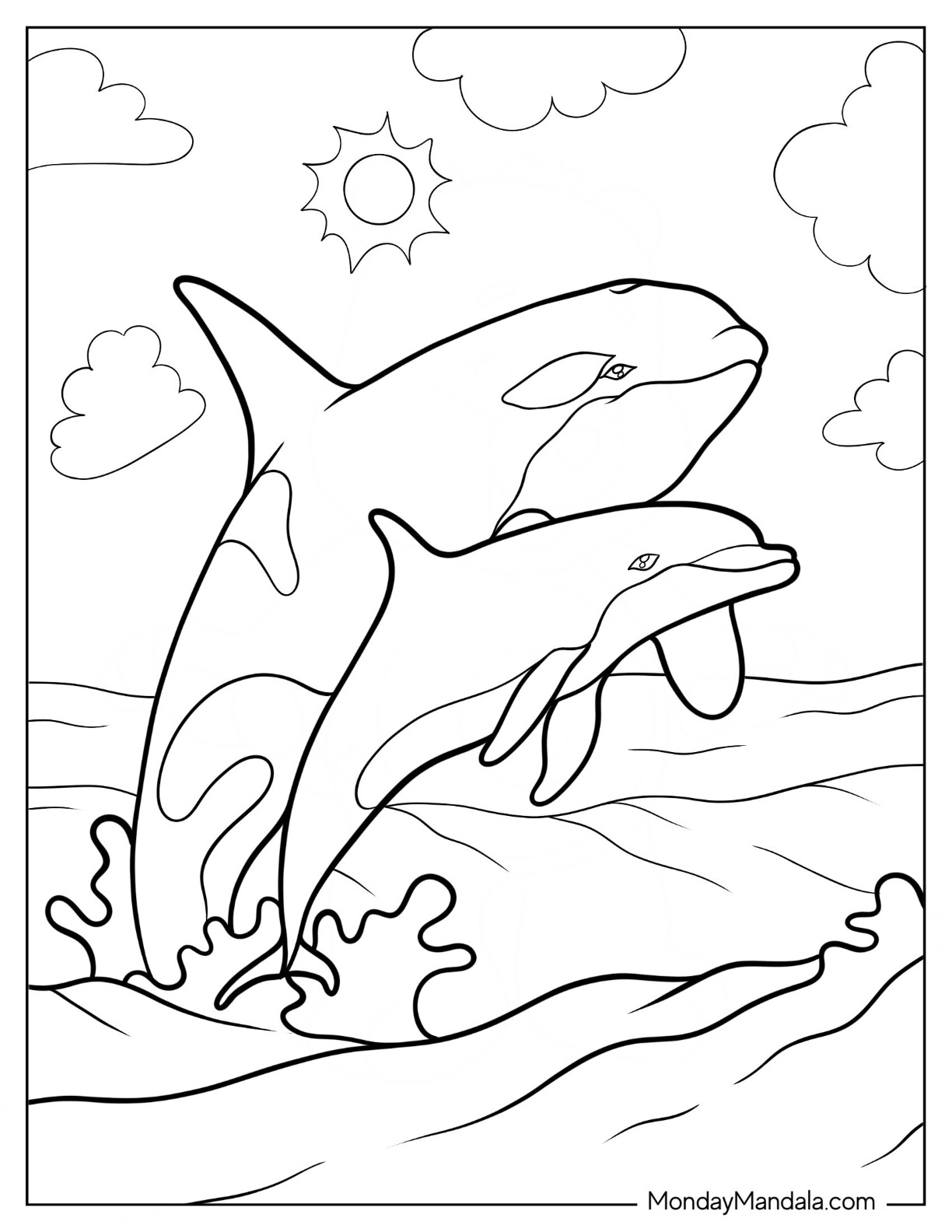 Killer whale coloring pages free pdf printables