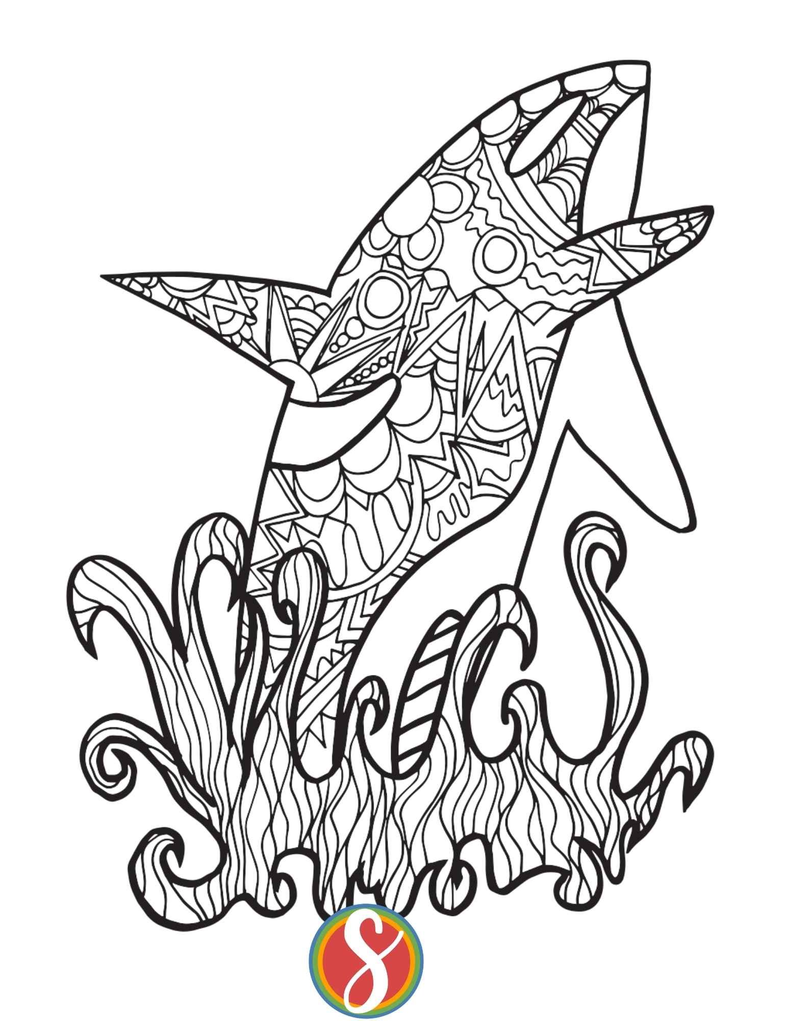 Free whale coloring pages â stevie doodles