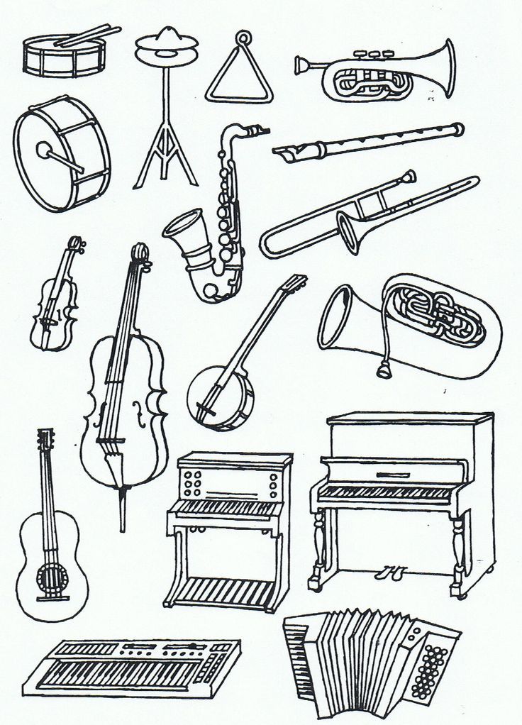 Orchestra instruments printable worksheets sketch coloring page music for kids preschool music music coloring