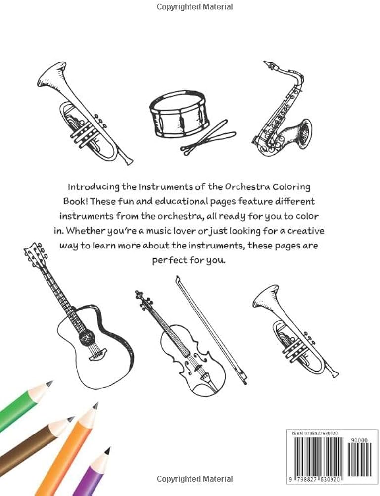 Instruments of the orchestra coloring book ramos samuel books