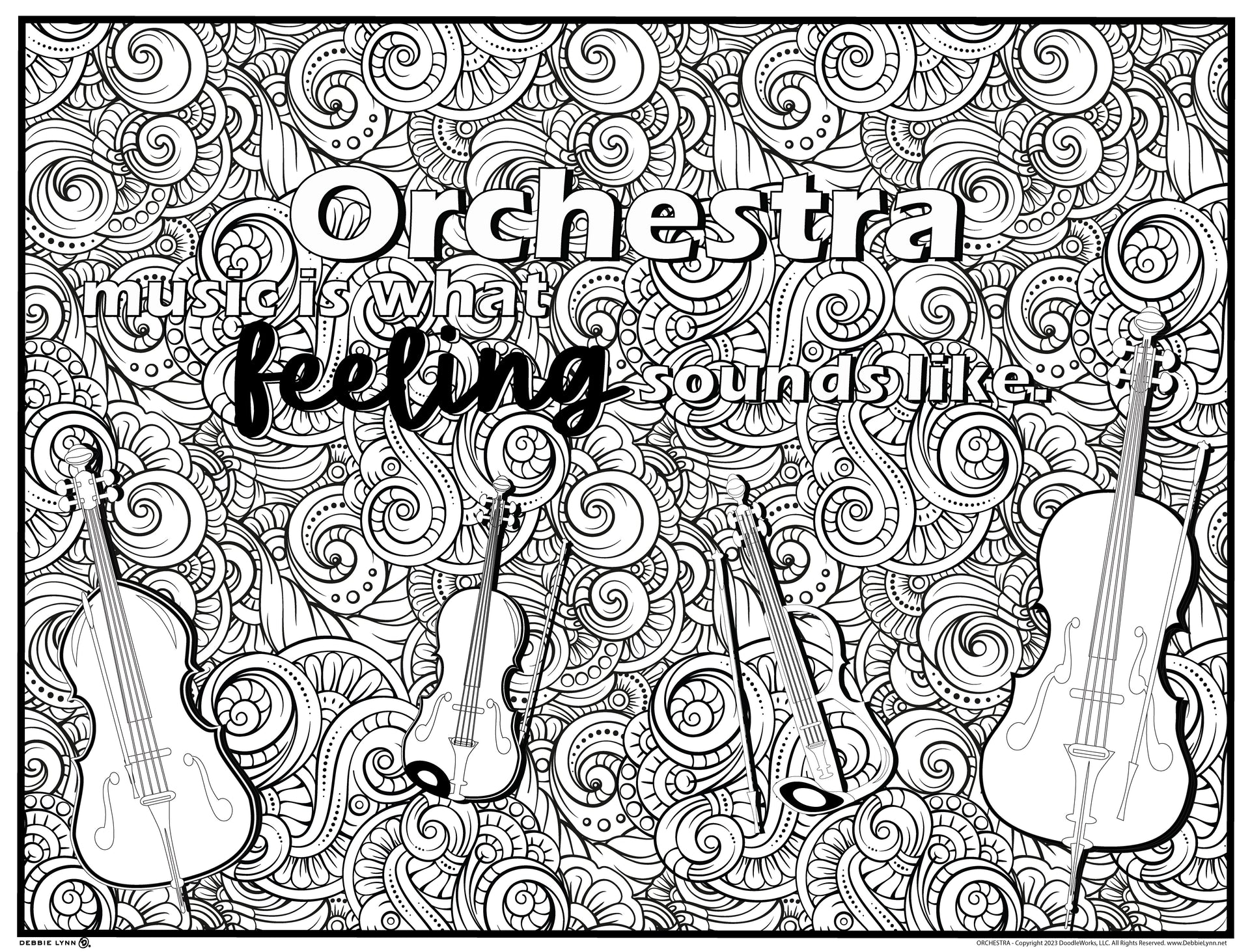 Orchestra personalized giant coloring poster x â debbie lynn