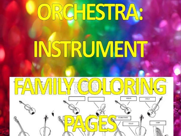 Instrument coloring pages orchestra teaching resources