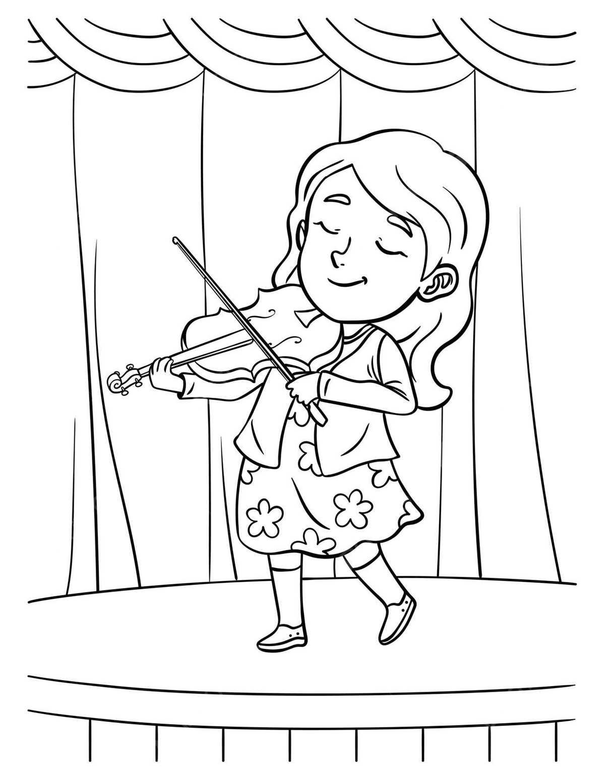 Violinist coloring page for kids regular activity toddler orchestra vector regular activity toddler orchestra png and vector with transparent background for free download