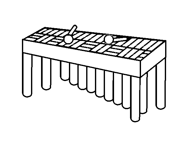 Xylophone orchestra coloring page