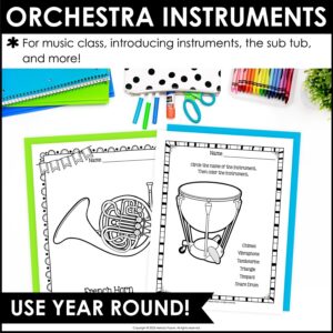 American folk instruments coloring pages for elementary music class