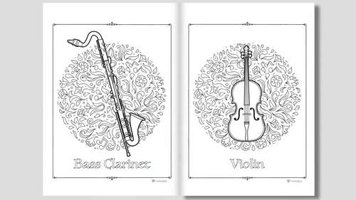 Instruments of the orchestra coloring pages