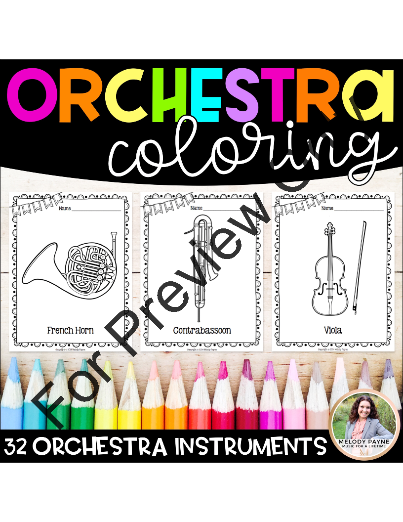 Music instrument coloring sheets bundle digital jw pepper sheet music