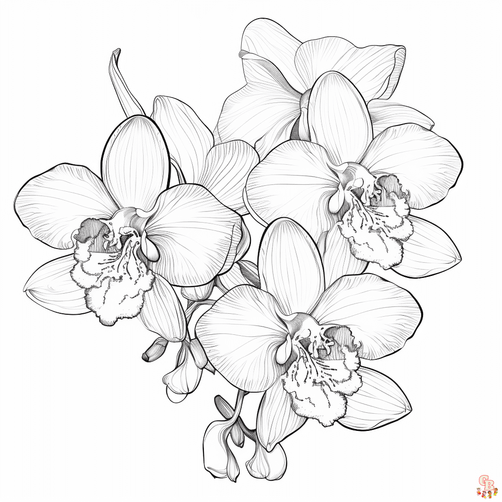 Printable orchid coloring pages free for kids and adults