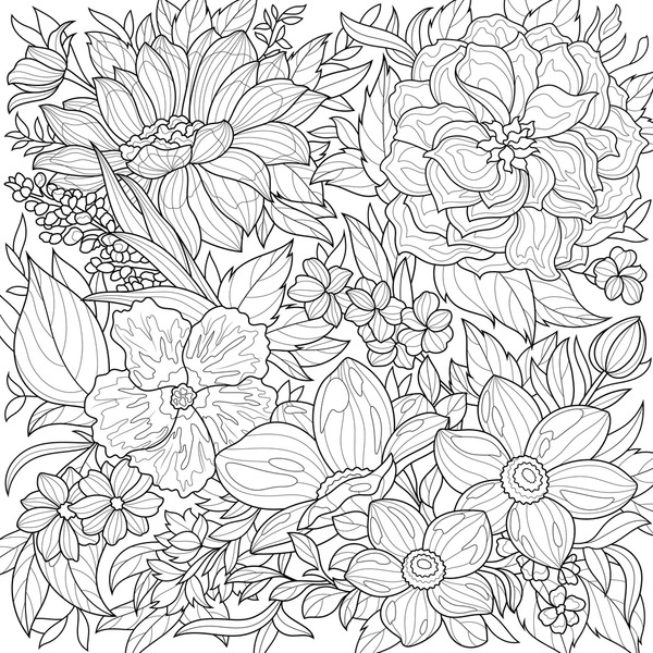 Thousand coloring book flower royalty