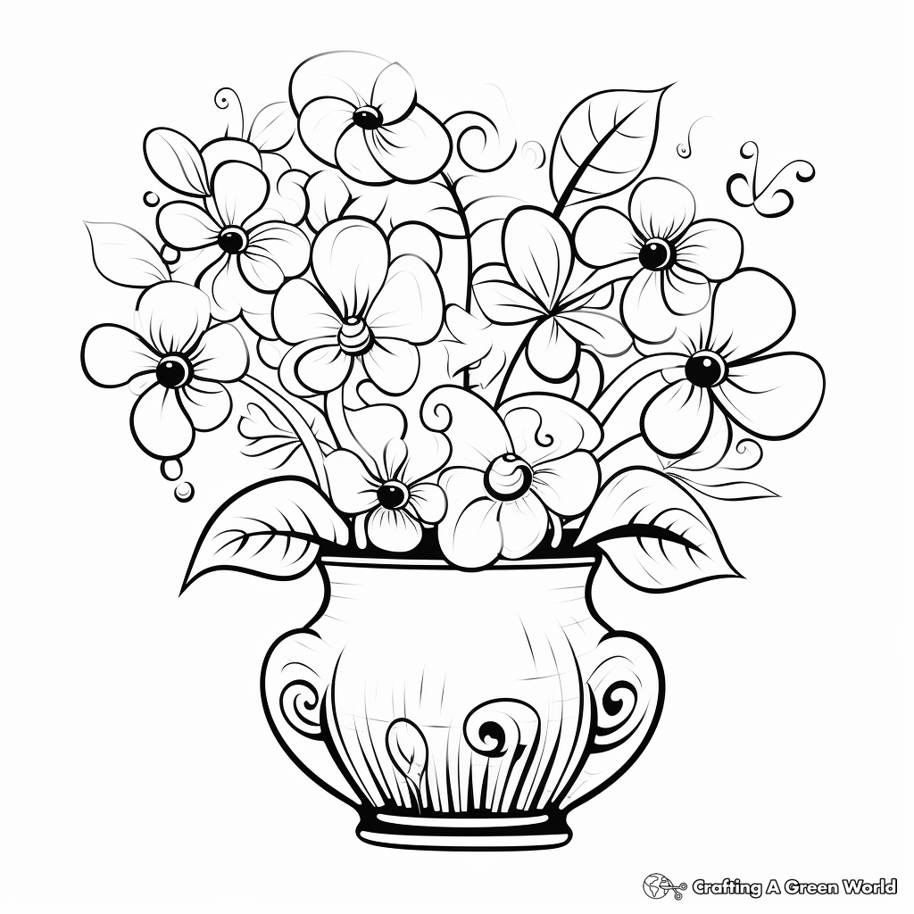 Vase of flowers coloring pages