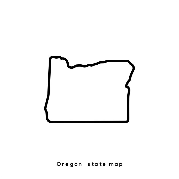 Premium vector oregon state usa blank map vector template silhouette black color and outline isolated