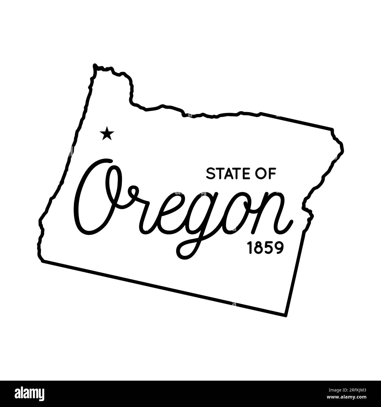 State of oregon map oregon map design template vector and illustration stock vector image art