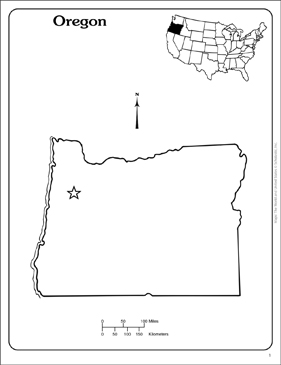 Oregon state outline map printable maps
