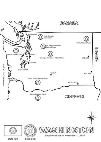 Washington state map coloring page free printable coloring pages washington state flag washington state map flag coloring pages