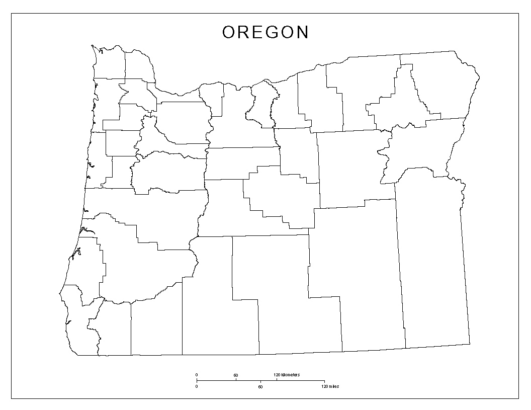 Oregon blank map