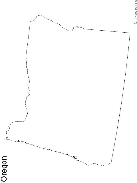 Oregon state outline coloring sheet the us state outline map outline oregon map