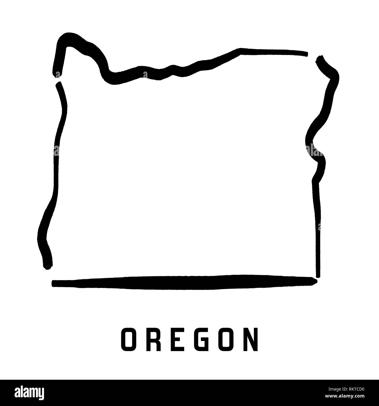 Oregon simple logo state map outline