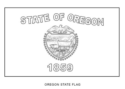 Flag of oregon coloring page free printable coloring pages