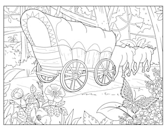 Old west coloring pages for adults printable coloring page instant download pdf