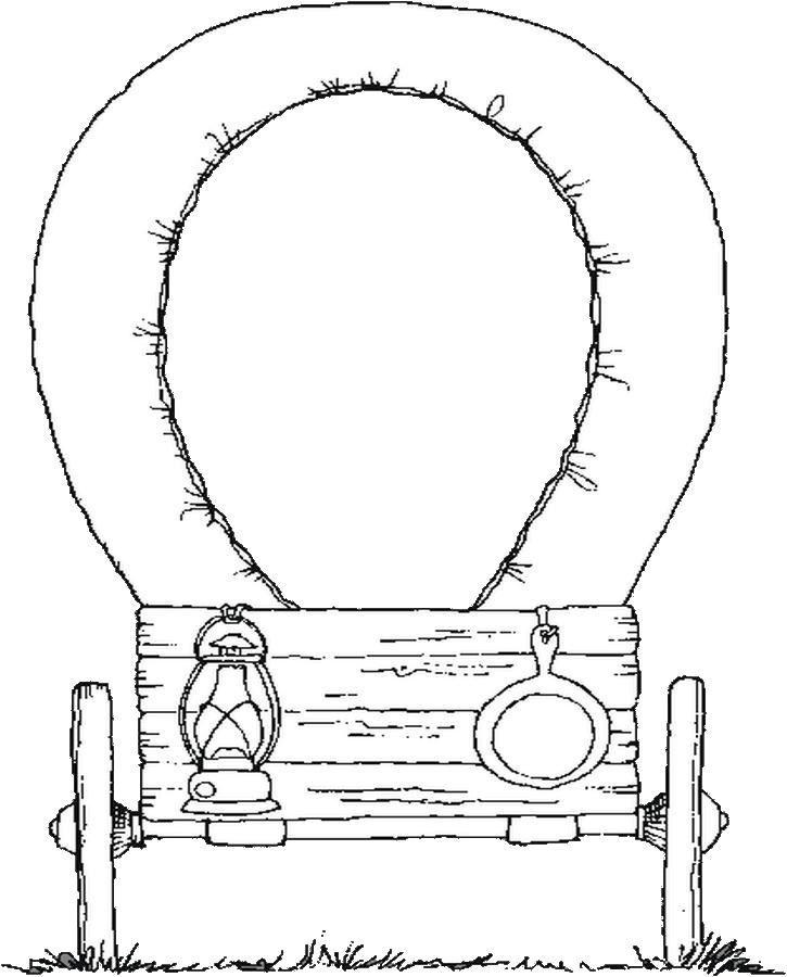 Covered wagon pioneer activities coloring pages