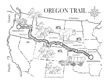 Oregon trail black and white