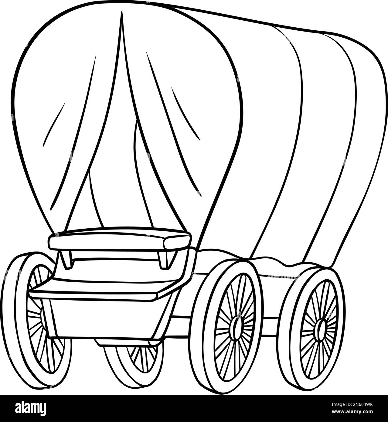 Covered wagon illustration cut out stock images pictures