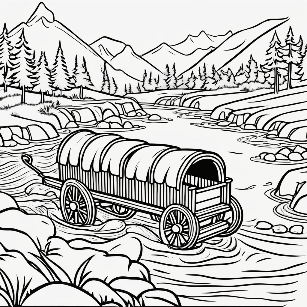 Oregon wagon trail scene