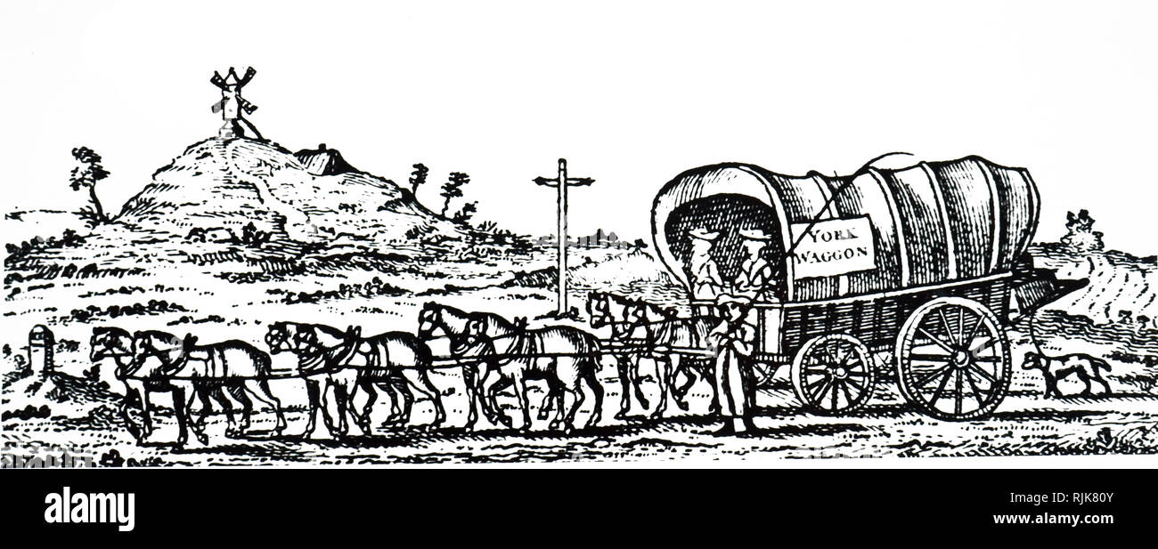 Covered wagon illustration hi