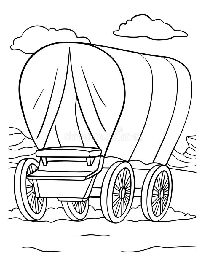 Covered wagon drawing stock illustrations â covered wagon drawing stock illustrations vectors clipart