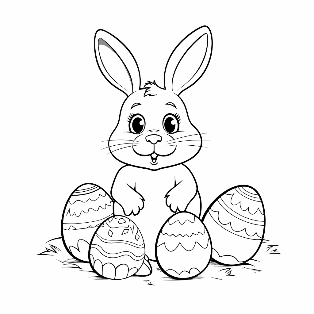 Imprimir gratis dibujos para colorear de conejos de pascua con huevos dibujos para colorear y plantillas para niãos