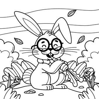 Pãgina vector e ilustracion de conejo colorear imprimir gratis para dcargar gratis