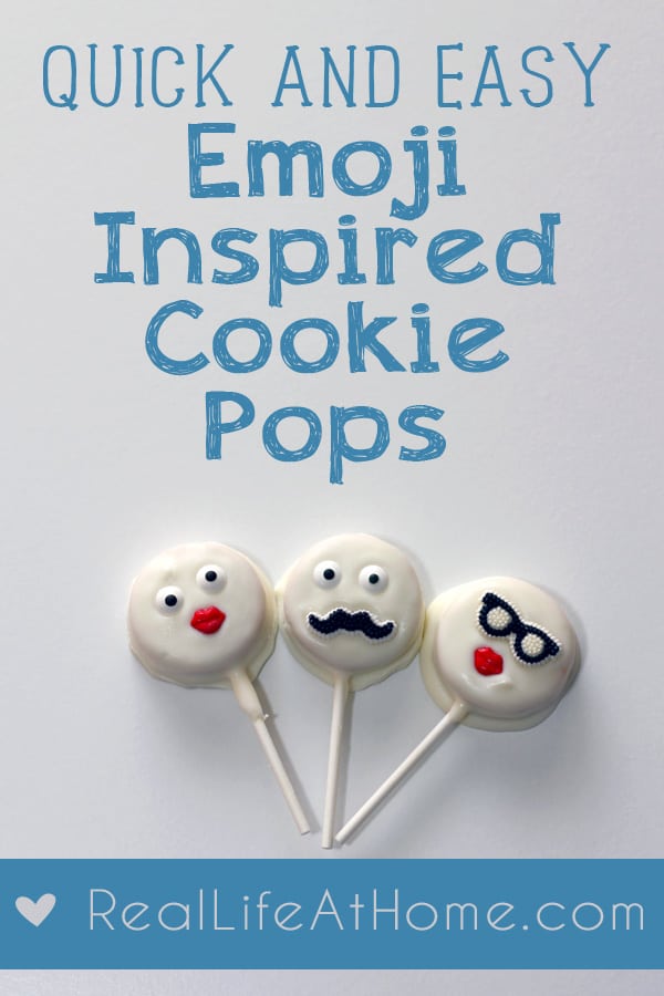 Quick and easy bake sale favorite emoji cookie pops