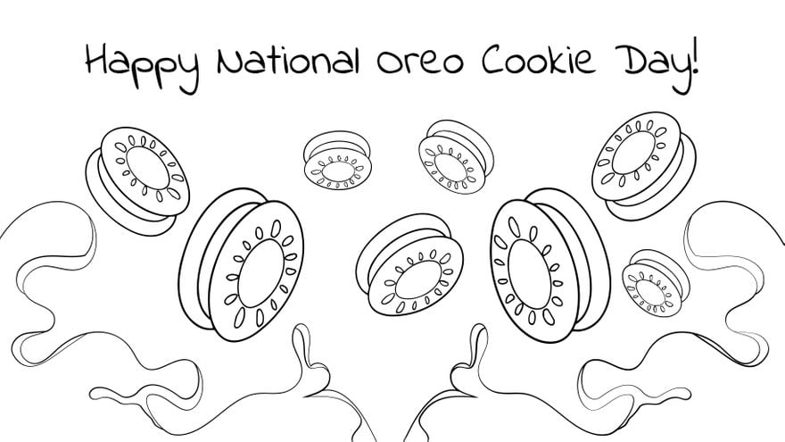 Free national oreo cookie day drawing background