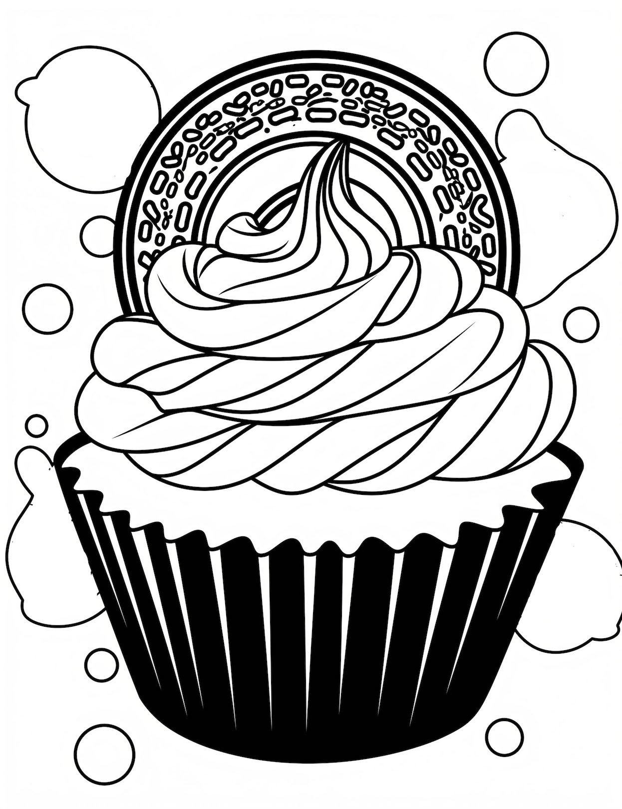 Irresistible cupcake coloring pages for kids and adults