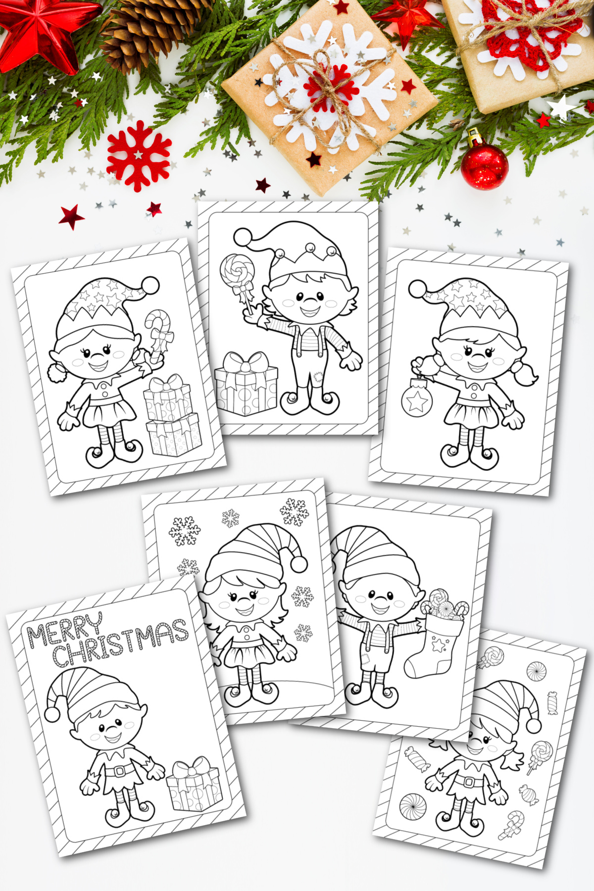 Free printable elf coloring pages for kids