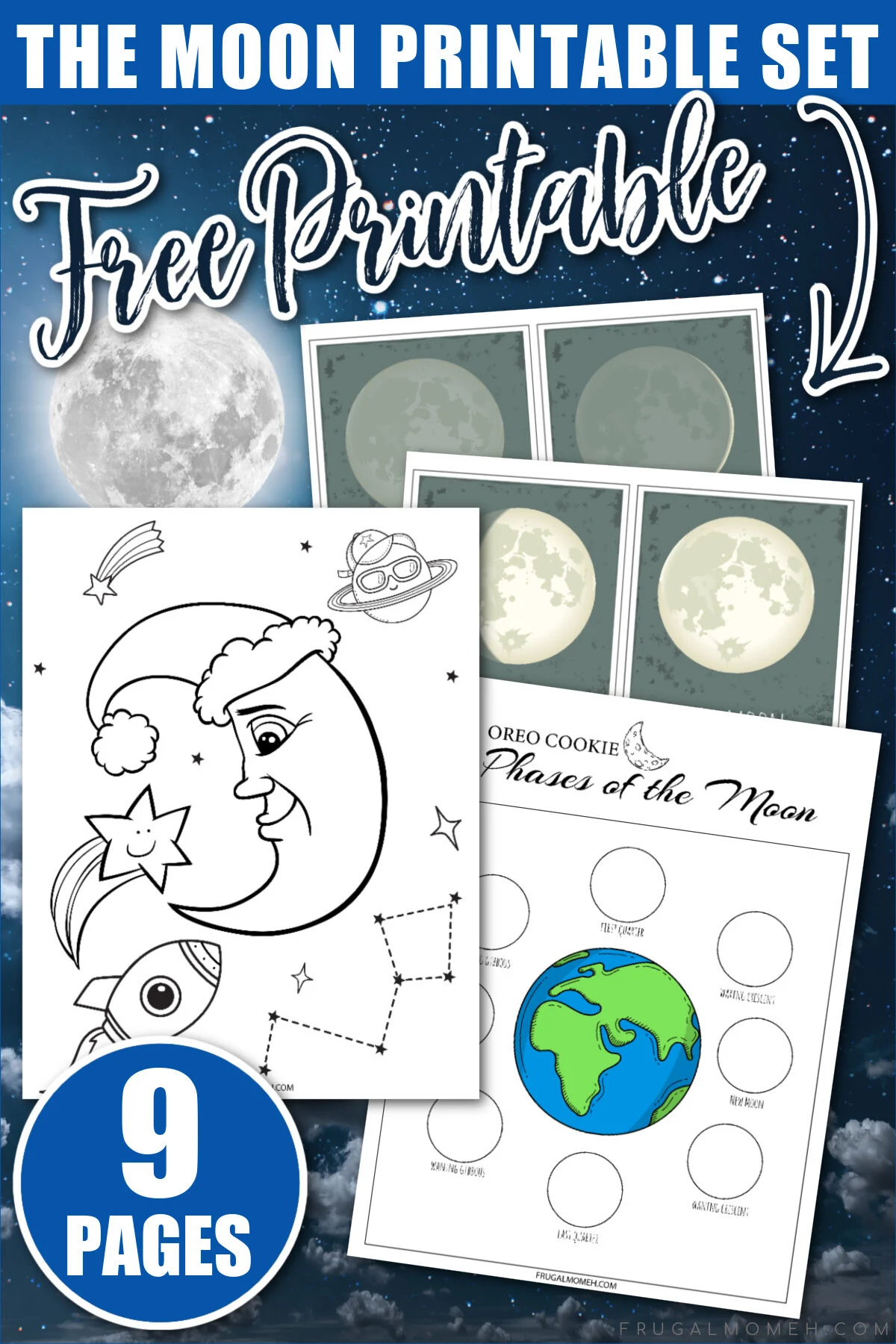 Free printable phases of the moon worksheets