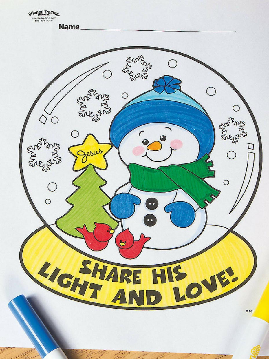 Free christmas sunday school coloring pages