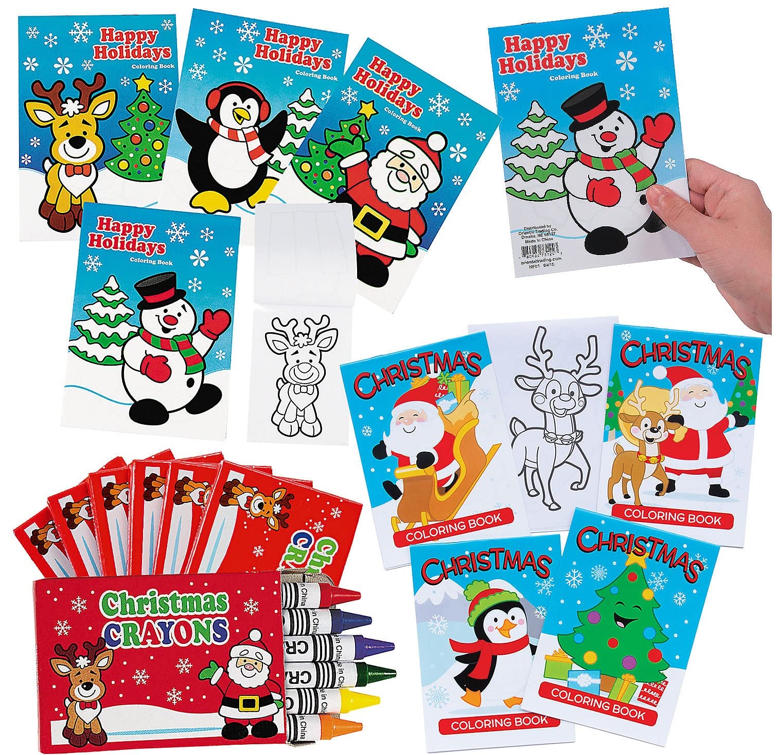 Pieces christmas coloring books with crayons kit for toys games